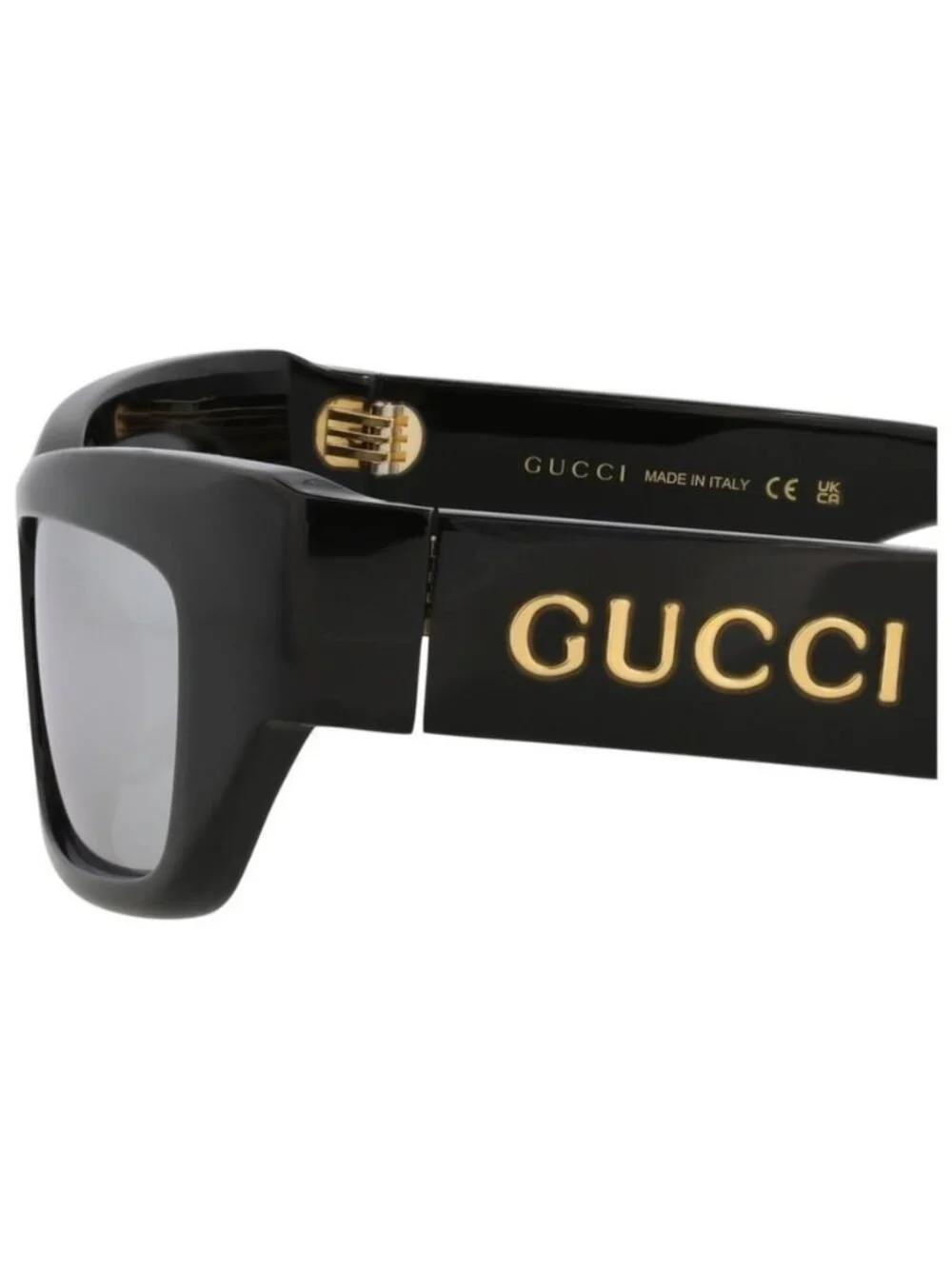 New Gucci Mens Cat Eye Black Black Silver Fashion Designer Sunglasses